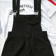 WW | Denim Baumwolle Träger Shorts Lose Overall Romper
