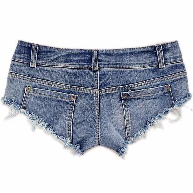 WW | Hellblaue Low Waist Micro Mini Denim Shorts