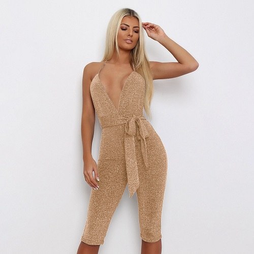 WW | Sparkle Deep V-Neck Ärmeloses Overall