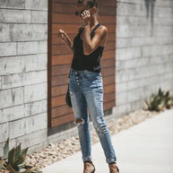 W&W - Hellblaue zerrissene Jeans