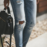 W&W - Hellblaue zerrissene Jeans