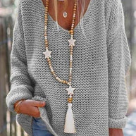 WW | Rosiedress V-Ausschnitt Drop-Shoulder Solid Strickpullover