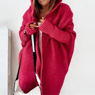 WW | Langarm Offene Strickjacke mit Kapuze