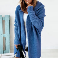 WW | Langarm Offene Strickjacke mit Kapuze