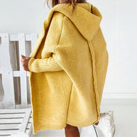 WW | Langarm Offene Strickjacke mit Kapuze