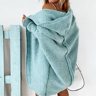 WW | Langarm Offene Strickjacke mit Kapuze