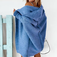 WW | Langarm Offene Strickjacke mit Kapuze