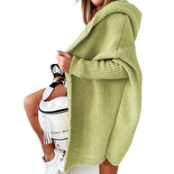 WW | Langarm Offene Strickjacke mit Kapuze