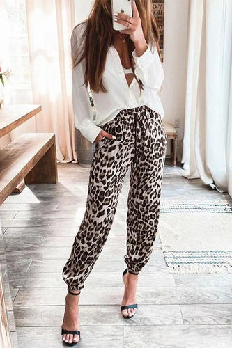W&W Mode | Rosiedress Kordelzug Taille Taschen Leopard Jogger