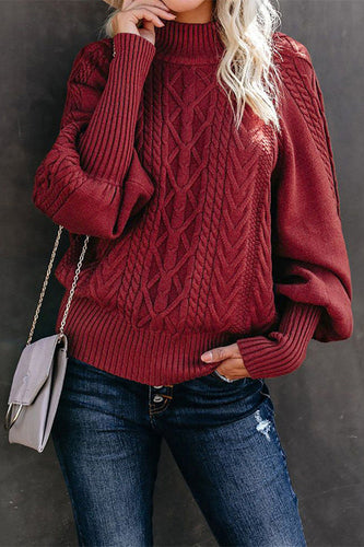 WW Mid-Hoch Neck Kabelstrick Pullover Sweater