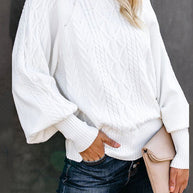 WW Mid-Hoch Neck Kabelstrick Pullover Sweater