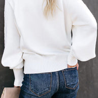 WW Mid-Hoch Neck Kabelstrick Pullover Sweater