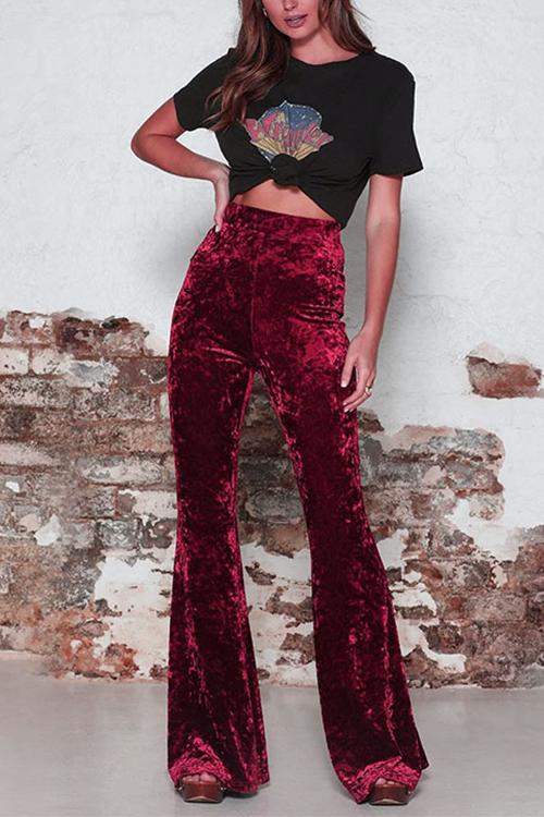 WW | Rosiedress Elastischer Bund Schlaghosen Samt Pants