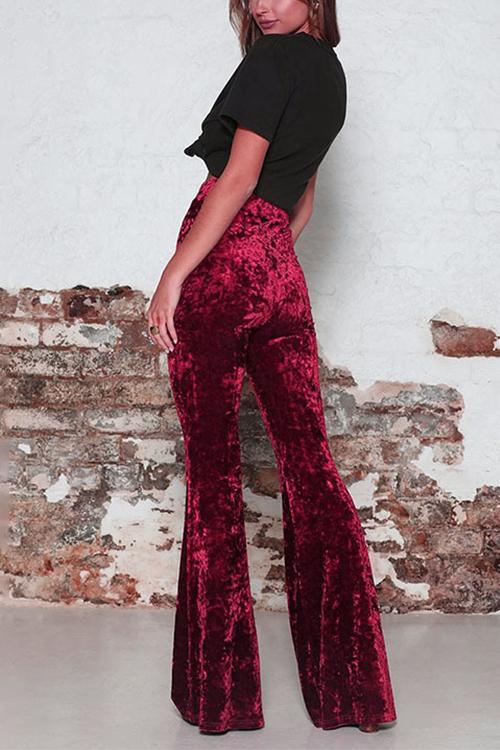 W&W Mode | Rosiedress Elastischer Bund Schlaghosen Samt Pants
