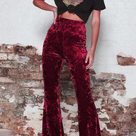 WW | Rosiedress Elastischer Bund Schlaghosen Samt Pants