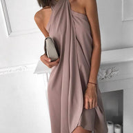 Elegant Draped Summer Dress