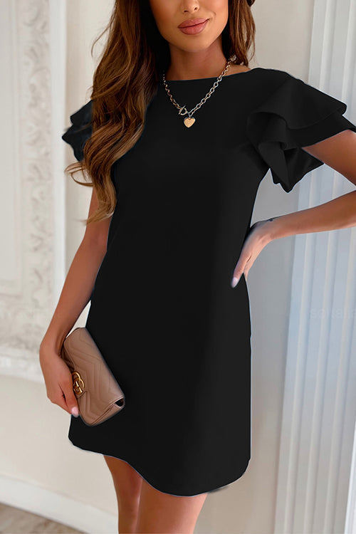 W&W Mode | Rosiedress Solid Heap Ärmel Gemütliches Mini Kleid