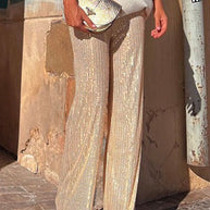 WW | Rosiedress Elastischer Bund Weite Bein Paillettenhose