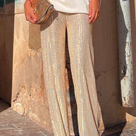 WW | Rosiedress Elastischer Bund Weite Bein Paillettenhose