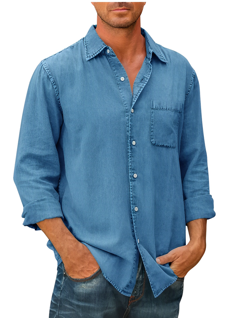 WW | Stilvoll Langärmelig Denim Hemd