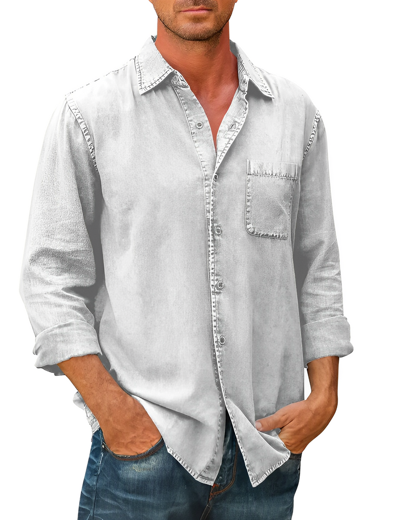 WW | Stilvoll Langärmelig Denim Hemd