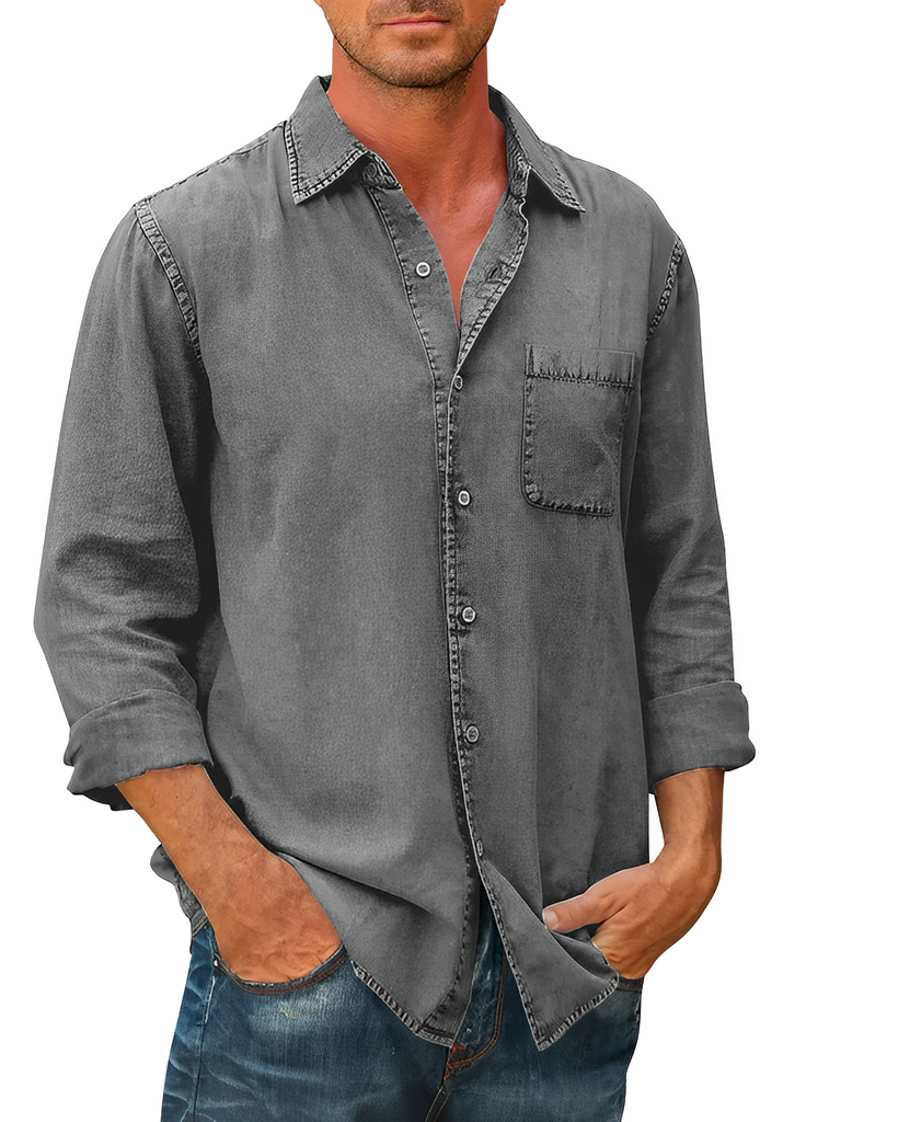 WW | Stilvoll Langärmelig Denim Hemd