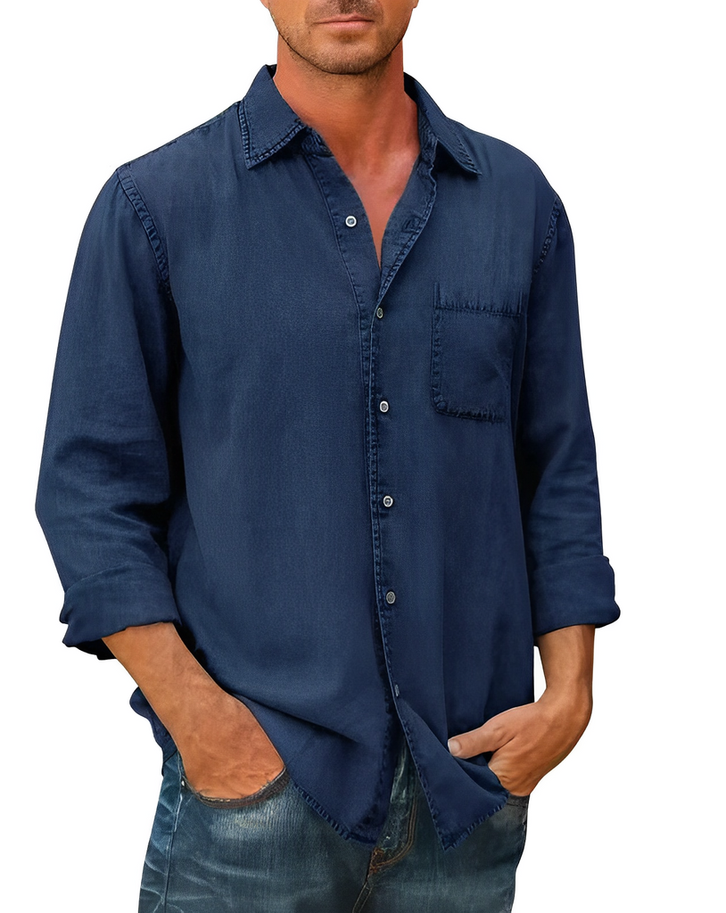 WW | Stilvoll Langärmelig Denim Hemd