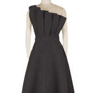 WW | One Shoulder Midi Kleid Elegante A-linie Passform Skulpturierte Details Festliche Kleidung
