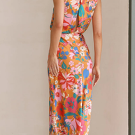 WW - Blumiges Maxikleid mit Neckholder