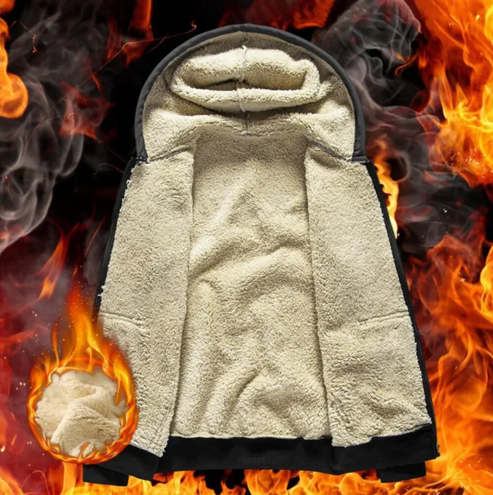W&W Mode Unisex - Lammfellmantel mit Kapuze