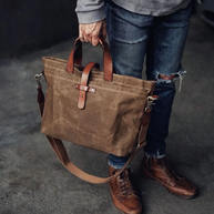 Tragetasche aus gewachstem Canvas in Erbstückform