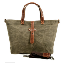 Tragetasche aus gewachstem Canvas in Erbstückform