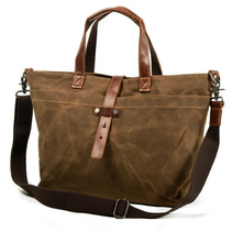 Tragetasche aus gewachstem Canvas in Erbstückform