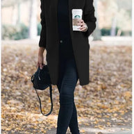 Fashion Solid Neck Wollmantel