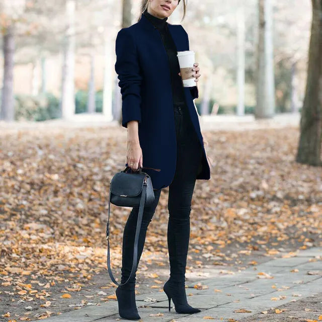Mode Wolljacke mit festem Kragen