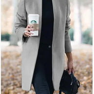Fashion Solid Neck Wollmantel
