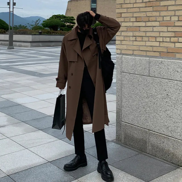 WW | Neue Herbst Trenchcoats Für Herren Langer, Modischer Oberbekleidungs Trenchcoat