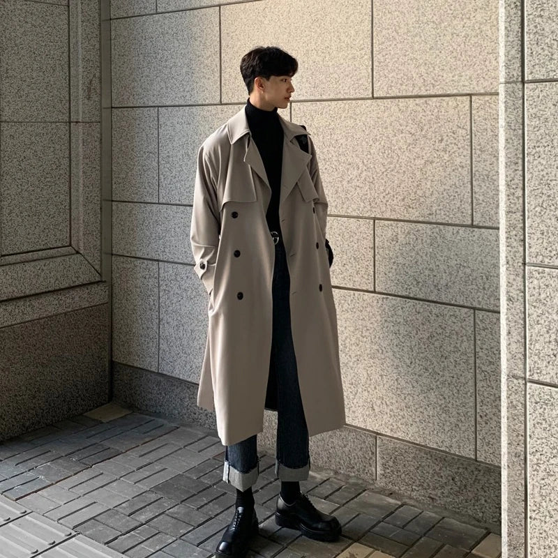 WW | Neue Herbst Trenchcoats Für Herren Langer, Modischer Oberbekleidungs Trenchcoat