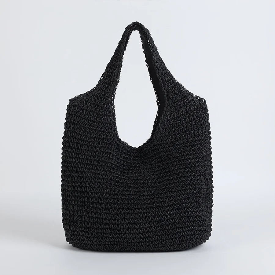 W&W Mode | Strohtasche Geflochtene Tasche Leicht & Strapazierfähig Lässige Sommertasche