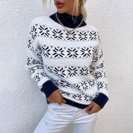 WW | Stilvolle Winter Casual Frosty Fun Schneeflocken Pullover für Frauen