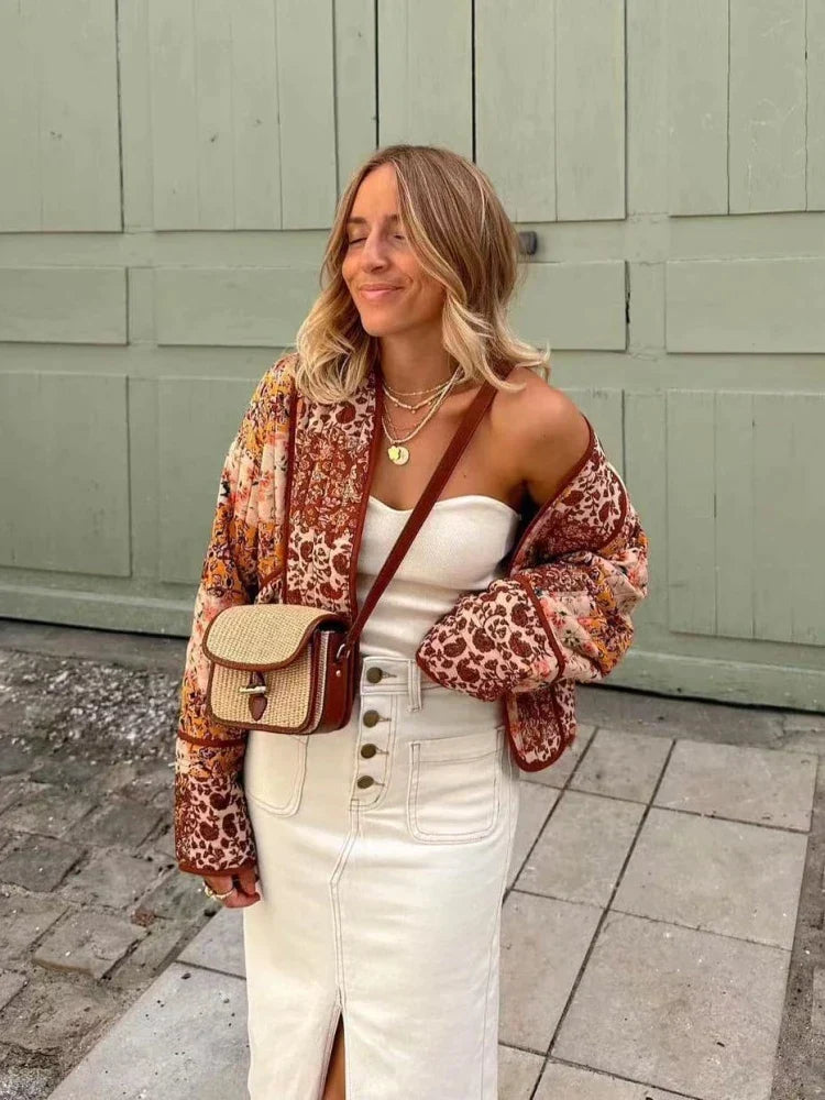 W&W Mode - Weiche Karierte Vintage Jacke