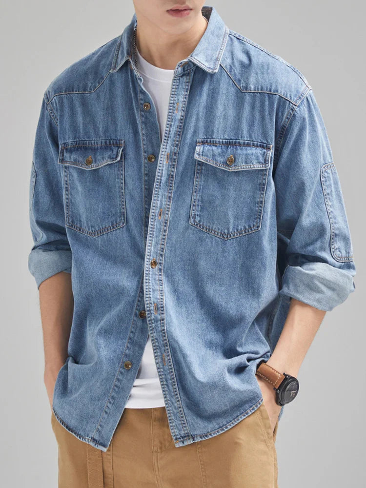 WW | Weiches Denim Overshirt Für Herren