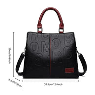 WW – Damenhandtasche aus weichem Leder mit geprägtem Buchstabendesign