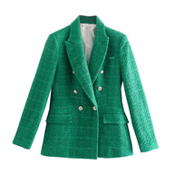 Doppelreihiger Lässiger Blazer mit Langen Ärmeln