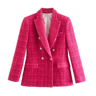 Doppelreihiger Lässiger Blazer mit Langen Ärmeln