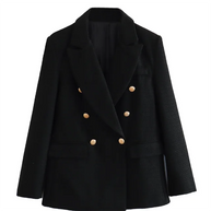 Doppelreihiger Lässiger Blazer mit Langen Ärmeln