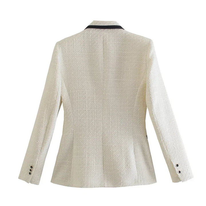 W&W Mode - Damen Doppelreihiger Lässiger Blazer mit Langen Ärmeln