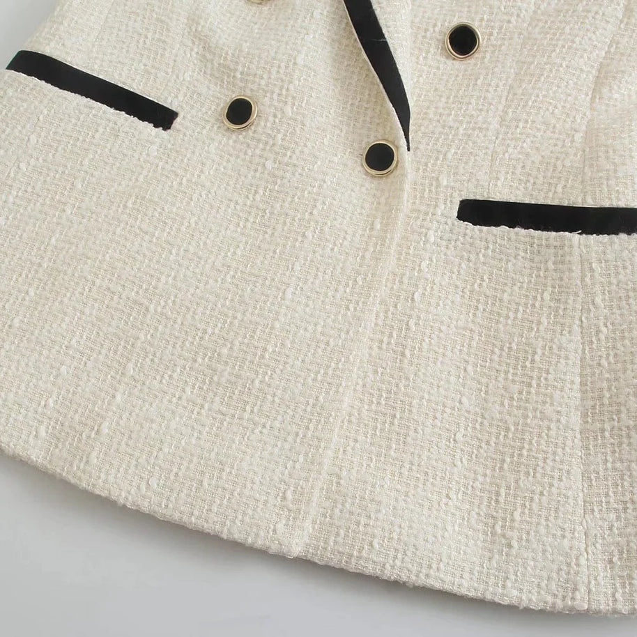 WW - Damen Doppelreihiger Lässiger Blazer mit Langen Ärmeln