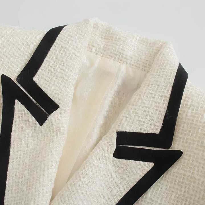 W&W Mode - Damen Doppelreihiger Lässiger Blazer mit Langen Ärmeln