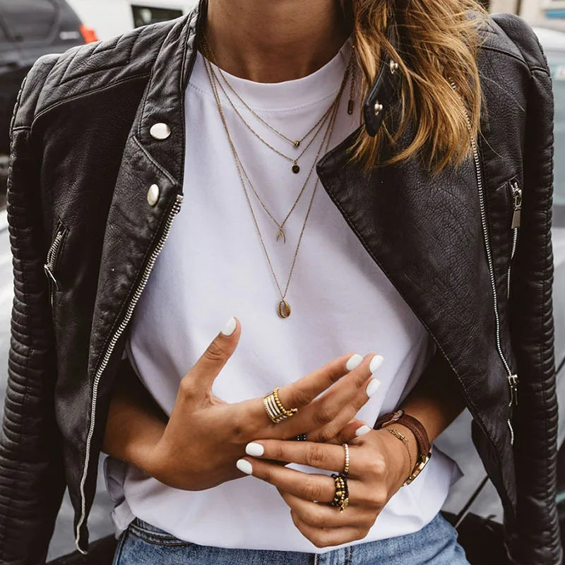 W&W Mode Schwarze Biker Lederjacke Für Damen | Perfekt Für Den Alltag